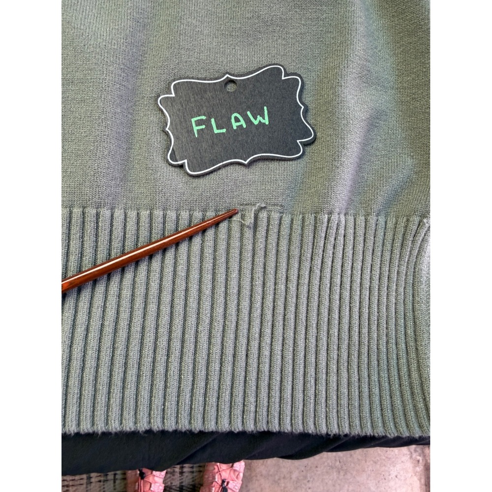 Splendid x Cella Jane Sage Green V-Neck Knit Midi Sweater Dress Size Small Earth - Picture 12 of 13